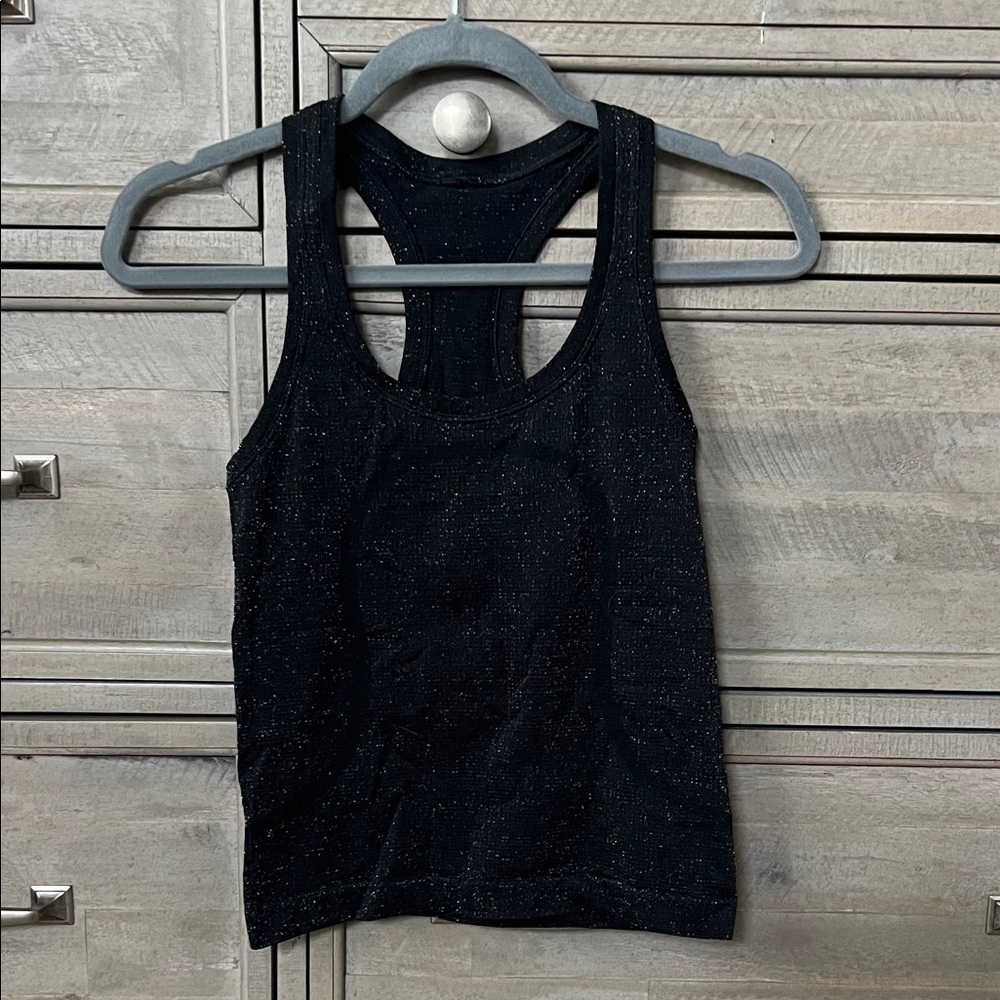 Lululemon Athletica Black Glitter Tank Top